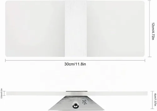 Vista 8 de ChangM Lámpara de pared LED moderna de acrílico 12W blanca fría 6000K lámpara de arriba abajo para dormitorio, pasillo, escaleras, baño, iluminación