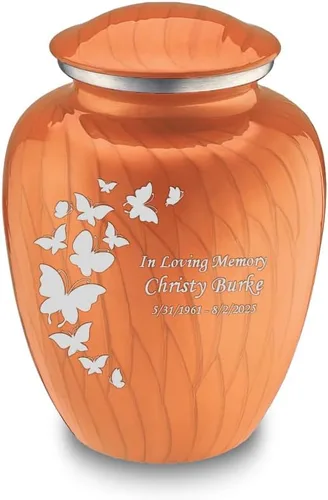 Vista 14 de Geturns Embrace Pequeñas Urnas Personalizadas de Mariposa para Cremación de Cenizas Humanas Urnas Funerarias Negras para Hombres y Mujeres 20 kg