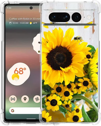 Vista 24 de Pixel 7 Pro - Funda protectora de poliuretano termoplástico resistente a los arañazos y a prueba de golpes con diseño de mandala de pavo real