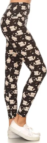 Vista 22 de Leggings Depot - Leggings de piel sintética para mujer, de cintura alta, elásticos Yoga-cactus y llama de 5