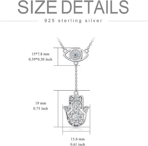 Vista 6 de MEIDERBO Collares de protección Hamsamal de ojocoexisteflor de lotoAnkhojo de HoruselefanteYin Yang collar amuleto espiritual joyería colgante