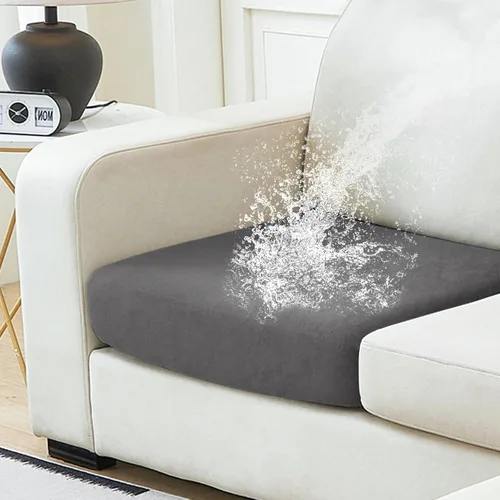 Vista 57 de NAISI Fundas de cojín impermeables de tela de terciopelo grueso lavable, 1 pieza, fundas individuales para sofá modular con parte inferior elástica