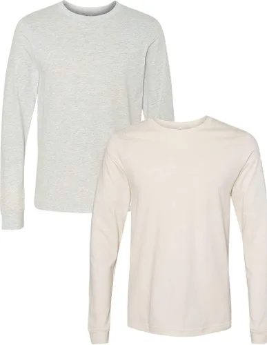Vista 174 de Canvas Filmore 3501 - Camiseta de 4.2 onzas para hombre manga larga (1) Ceniza + (1) Jaspeado atlético