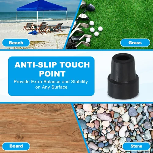 Vista 4 de PATIKIL Puntas de bastón cuádruple, accesorios para bastones