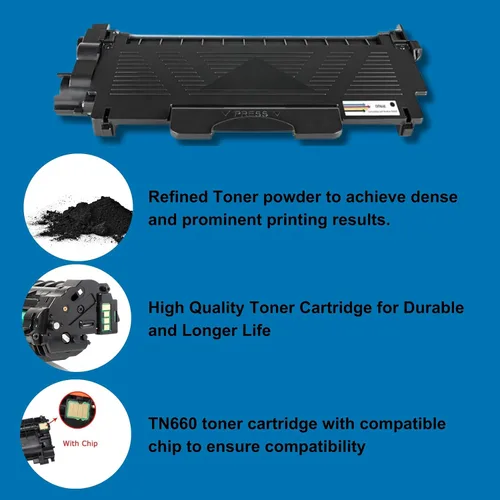 Vista 2 de TN660 Cartucho de tóner Brother de repuesto para Brother TN660 TN-660 TN630 TN-630 compatible con HL-L2300D HL-L2380DW HL-L2320D DCP-L2540DW