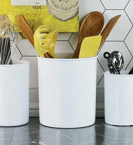 Vista 3 de Reston Lloyd Utensilios multiusos extra grande para – Soporte de herramientas de cocina de plástico sin BPA para encimera, camping, RV, escritorio