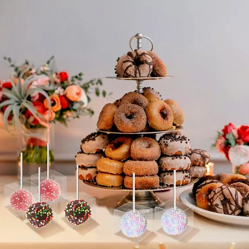 Vista 7 de Vowcarol Cajas para tartas para tartas, paquete de 50 cajas para tartas individuales con agujero, cajas de regalo pequeñas de 2 x 2 x 2 pulgadas