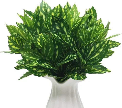 Vista 19 de CATTREE Arbustos artificiales, plantas de plástico, hierba de bambú, arbustos verdes falsos, hojas verdes, bodas, interiores, exteriores, hogar