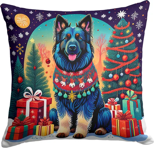 Vista 33 de Caroline's Treasures DAC1082PW1414 Affenpinscher - Almohada decorativa de tela navideña, lavable a máquina, para interiores y exteriores, para sofá