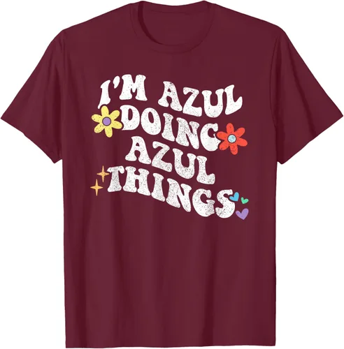 Vista 17 de Retro Groovy Im AZUL Doing AZUL Things - Camiseta divertida para el día de la madre, Negro