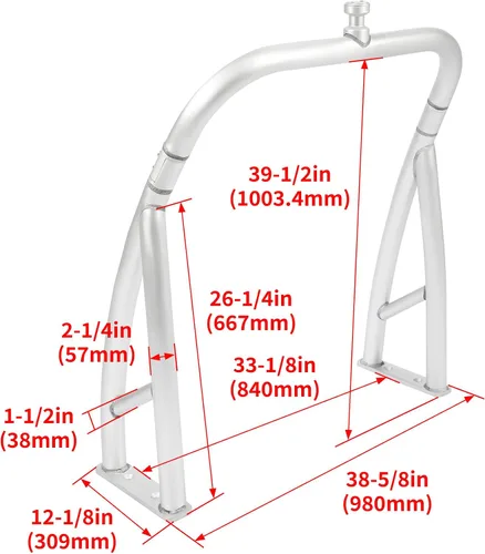 Vista 2 de HECASA Barra de remolque de esquí universal trasera para botes pontón, motor fuera de borda, poste de pilón, remolque de esquí, aluminio de 39