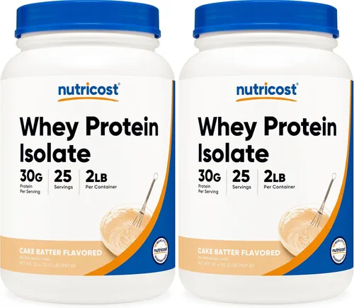 Vista 6 de Nutricost Polvo aislado de proteína de suero (masa de pastel, 2 libras)