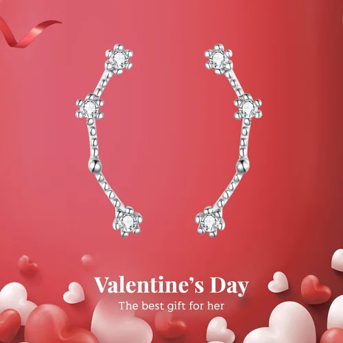 Vista 6 de BriLove Aretes de plata de ley 925 con circonita cúbica, horóscopo del zodiaco, 12 constelaciones, astrología, oreja, regalo para mamá, mujer, día