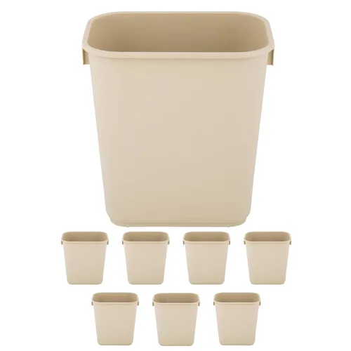 Vista 49 de Cubo de basura rectangular beige de 10 galones para restaurante, papelera comercial, papelera de plástico para oficina, cubo de basura para baño