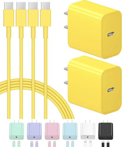 Vista 8 de Cargador de carga rápida USB C para iPhone 17, 16, 15, paquete de 2 cargadores tipo C, cable de 6 pies para iPhone 17/17 Plus/17 Pro/17 Pro Negro