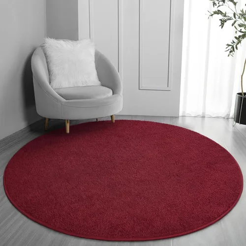 Vista 9 de FlyDOIT Alfombras redondas para dormitorio, sala de estar, 4 x 4, color negro, súper suaves, cómodas, gruesas, de espuma viscoelástica, alfombra