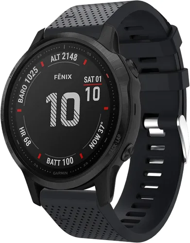 Vista 2 de Correas de silicona compatibles con Garmin Fenix 5S/5S Plus/6S/6S Pro/7S, correa de repuesto de goma suave transpirable antideslizante para reloj