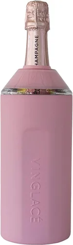 Vista 7 de Enfriador de botellas de vino y champán de Vinglacé personalizado, un regalo personalizado único para los amantes del vino (azul frío)
