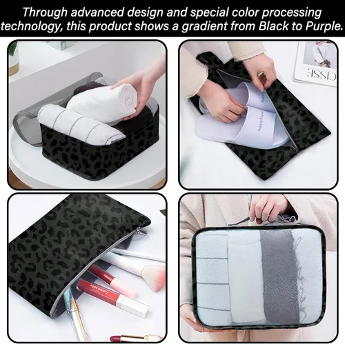 Vista 4 de Juego de 7 cubos de equipaje organizadores de viaje para maleta, accesorios de viaje con bolsa de zapatos para mujeres y niñas, estético lindo
