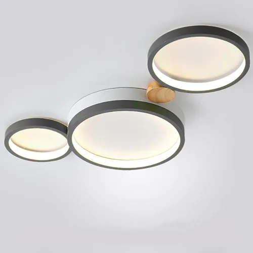 Vista 13 de Lámpara de techo LED de 3 luces, 22 pulgadas, moderna lámpara de techo empotrada de madera de 20 W regulable para sala de estar, dormitorio, cocina