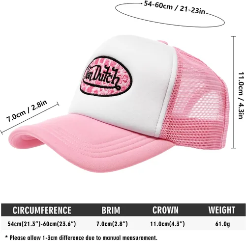 Vista 6 de Von Trucker - Gorra de béisbol deportiva, parte trasera de malla con broches ajustables para mujer