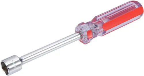 Vista 5 de uxcell Mango codificado rojo con llave de tuerca de 0.217 in no magnético con eje de 3,7 pulgadas