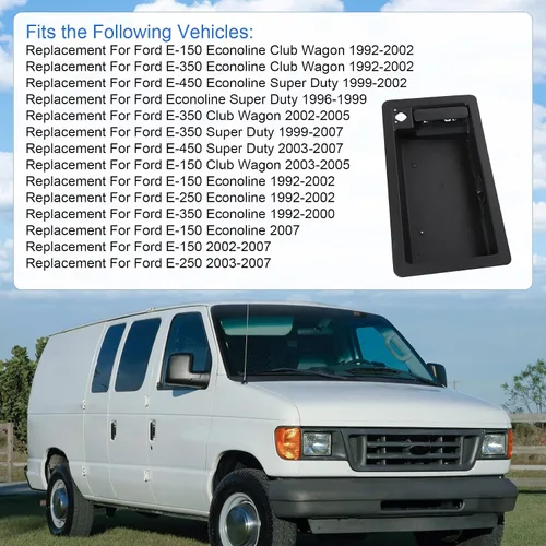 Vista 2 de JDMSPEED Nueva manija de puerta de carga trasera y placa de matrícula de repuesto para Ford Van E150 E250 E350