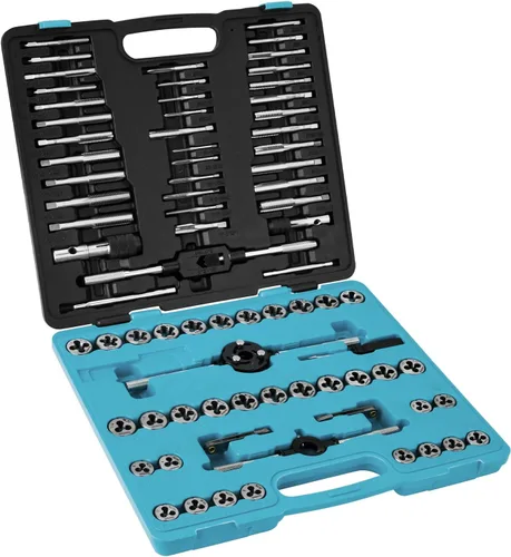 Vista 10 de DURATECH Juego de tarrajas y machuelos de gran tamaño, 23 piezas, estándar, kit de reroscado para roscas internas y externas y extractor