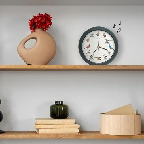 Vista 3 de Mark Feldstein, The Original Singing Bird Clock, edición del 25 aniversario, 8 pulgadas, verde