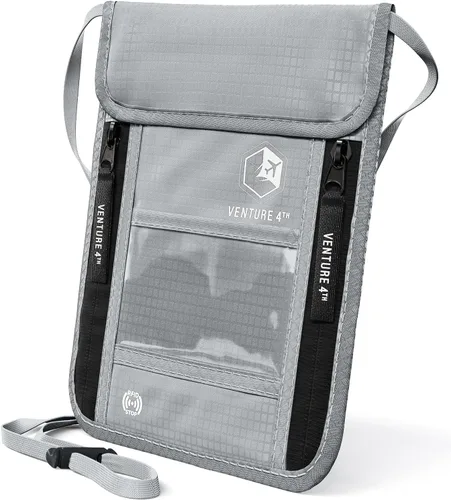 Vista 73 de Venture 4th bolsa de cuello de viaje con traba RFID, gris), V4-01-NP-GR