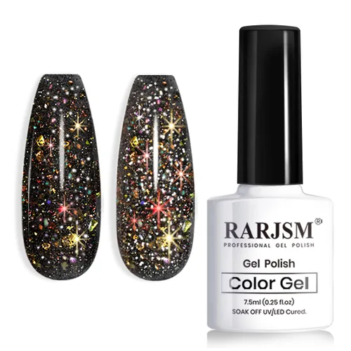 Vista 9 de RARJSM Esmalte de uñas de gel con purpurina roja reflectante holográfica, destellos de arco iris, diamantes brillantes, LED, UV, secado con lámpara