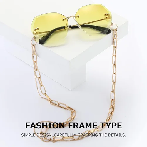 Vista 2 de AEVOGUE - Los lentes de sol para mujer, sin bordes, lentes de corte de diamante, de tamaño grande (AE0534)