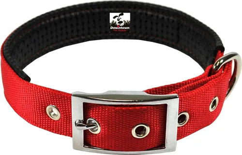 Vista 8 de Collar para perros deluxe ajustable, grueso, (azul, rojo, negro, morado, rosa, pequeño, mediano, grande o extragrande) de Downtown Pet Supply Púrpura