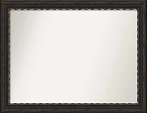 Vista 602 de Amanti Art Espejo de pared personalizado no biselado (25 x 25 pulgadas), marco de bronce acentuado, varios tamaños personalizados, espejo de baño