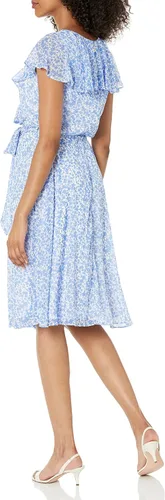Vista 2 de Tommy Hilfiger Vestido midi con capa floral para mujer