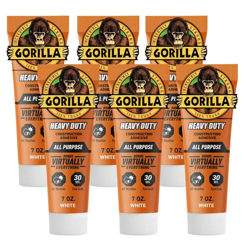Vista 9 de Gorilla Adhesivo de construcción resistente, tubo de compresión de 2.5 onzas, blanco, (paquete de 5)
