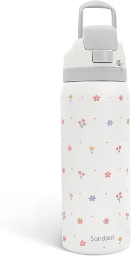 Vista 41 de Botella de agua de acero inoxidable con bandera estadounidense, aislada al vacío, tapa de botón, 32 onzas, regalos para patriota 4 de julio