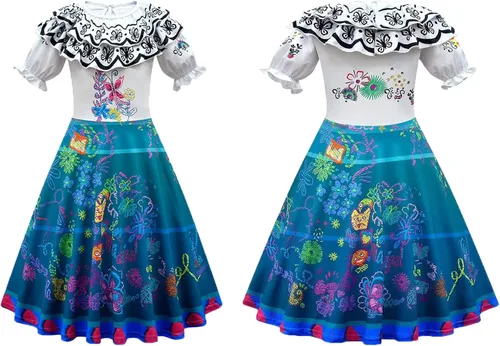 Vista 2 de Yarde Isabella Mirabel - Vestido de Halloween para niña con bolsa tocado de princesa