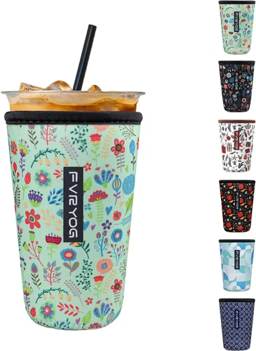 Vista 30 de Fundas de neopreno reutilizables aisladas para café helado, fundas para tazas de café helado, fundas para bebidas heladas y calientes