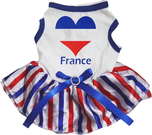 Vista 17 de petitebella cachorro perro ropa nacional corazón tema mascota vestido, XS, Australia