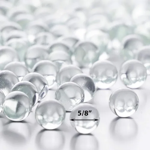 Vista 3 de CYS EXCEL Relleno de jarrón con piedras preciosas de mármol de vidrio transparente (1 libra), múltiples opciones de color, cuentas redondas
