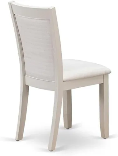Vista 7 de East West Furniture MZC0T01 Monza Parson - Sillas de comedor tapizadas de tela de lino crema, juego de 2, lino cepillado blanco