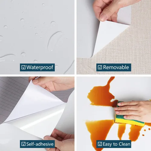Vista 3 de VEELIKE Papel de contacto blanco de 15.74 x 354.33 pulgadas, papel tapiz extraíble con purpurina brillante para despegar y pegar, cubierta