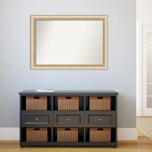 Vista 6 de Amanti Art Espejo de pared, elegante espejo con marco de miel cepillada para decoración de pared o uso como espejo de baño para sobre el fregadero