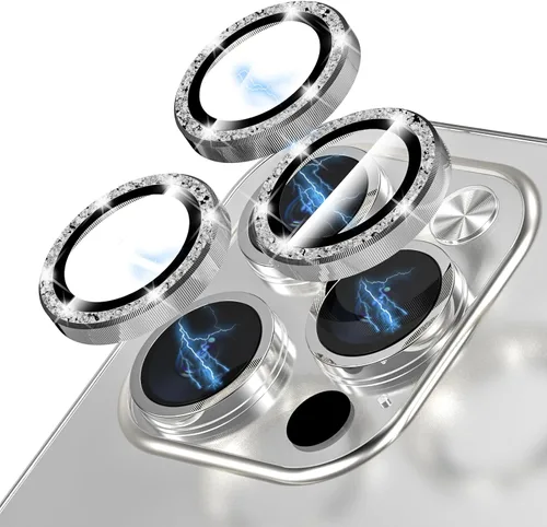 Vista 13 de Protector de lente de cámara brillante compatible con iPhone 13 Pro (6.1 pulgadas)/13 Pro Max (6.7 pulgadas), vidrio templado ultra