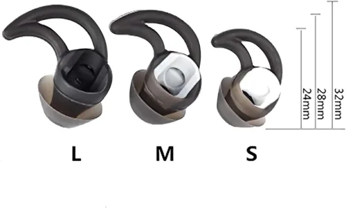 Vista 2 de 3 pares S/M/L de silicona de repuesto en el oído puntas de auricular Set auriculares para Bo-se QC20 QC20i SoundSport SIE2i IE2 IE3 Negro