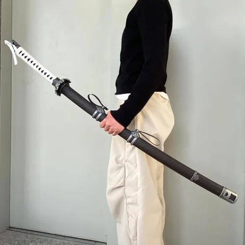 Vista 6 de Espada metálica de hoja mortal negra de 37" SEKIRO: Shadows Die Twice Wood