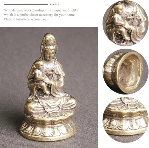 Vista 4 de ORFOFE Kuan - Escritorio de latón femenino para Quan Feng Mercy Lotus A Kwan Style Decoración a estatua Estatua Yin Kids Songzi Good Decorative Have