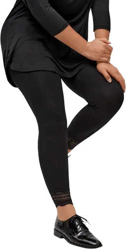 Vista 4 de ellos Leggings de encaje festoneados para mujer, talla grande