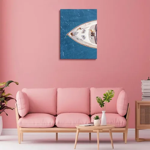 Vista 4 de Impresión de fotografía de yate de lujo, decoración artística de pared de barco y lancha rápida para navegar en verano, póster de oficina de club